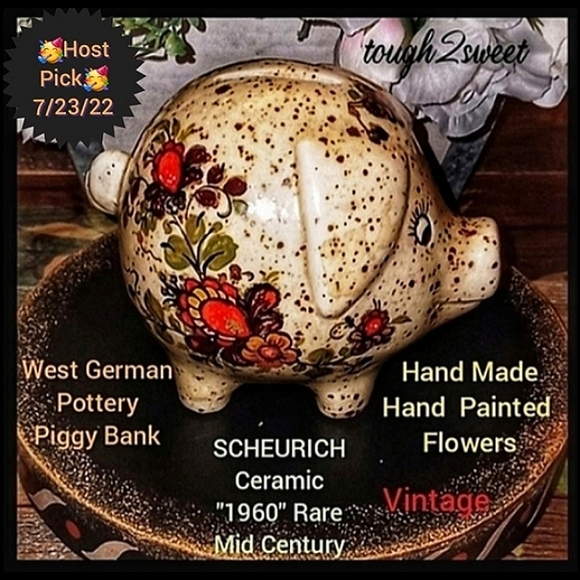 Scheurich Ceramic Other - 🥳HP🥳"1960" RARE SCHEURICH MID CENTURY WEST GERMAN POTTERY PIGGY BANK(B)